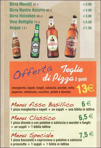 Menu di Basillico 