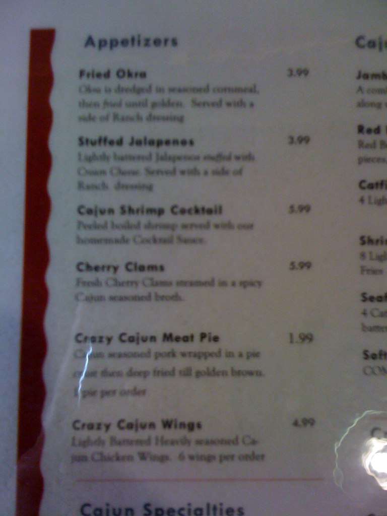 Crazy Cajun Kitchen Menu Menu For Crazy Cajun Kitchen North Austin 