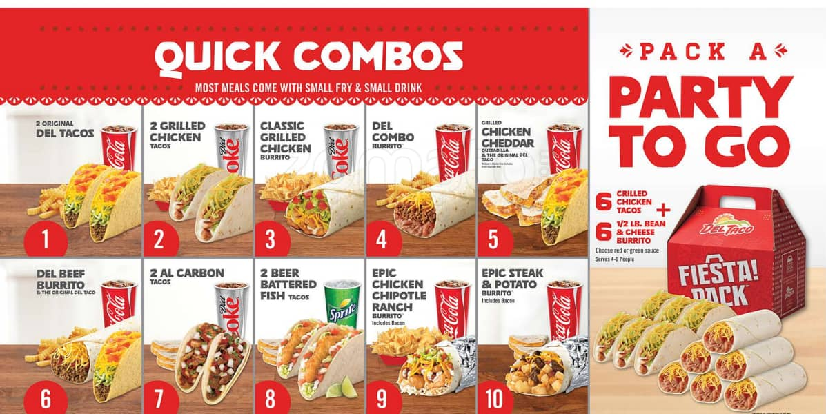 Menu at Del Taco fast food, Fort Worth, 520 Alta Mere Dr