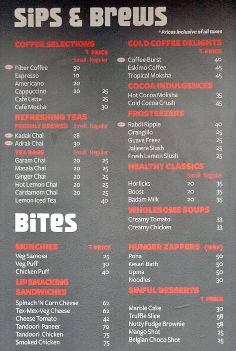Cafe Coffee Day Value Express Menu Zomato Cafe Coffee Day Value Express Menu