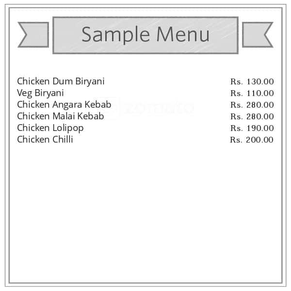 Menu Of The Biryani Junction, Sinhgad Road, Pune