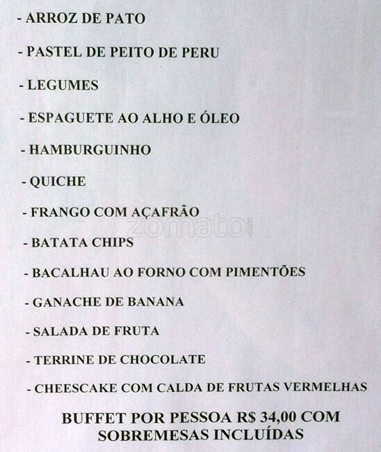 Trio Vila Olímpia cardápio