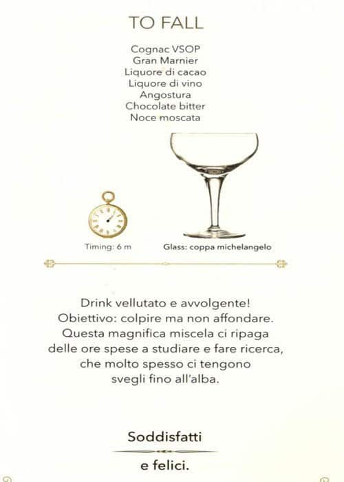 Menu di Bond Milano 