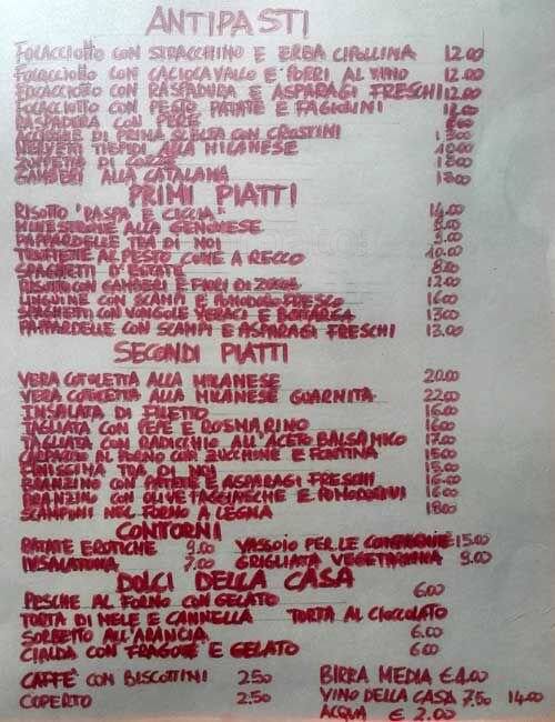 Menu di Tra di Noi 