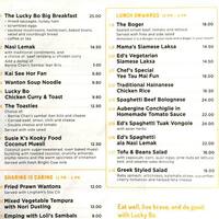 Lucky Bo Menu Menu For Lucky Bo Bukit Bandaraya Kuala Lumpur