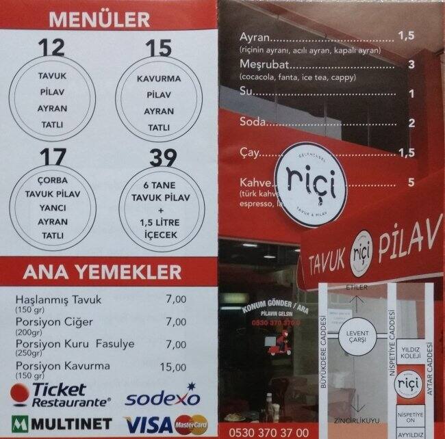 Riçi menu