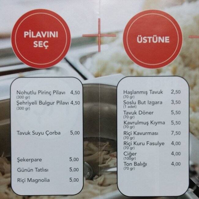 Riçi menu