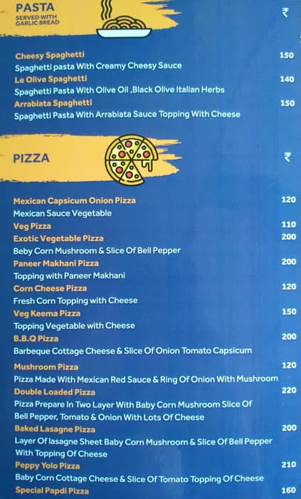 Cafe Yolo menu