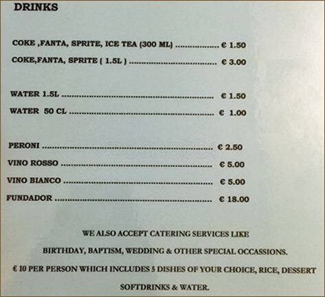 Menu di Pinoy Ristorante 