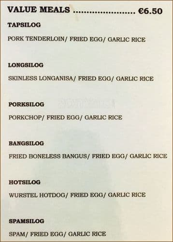 Menu di Pinoy Ristorante 