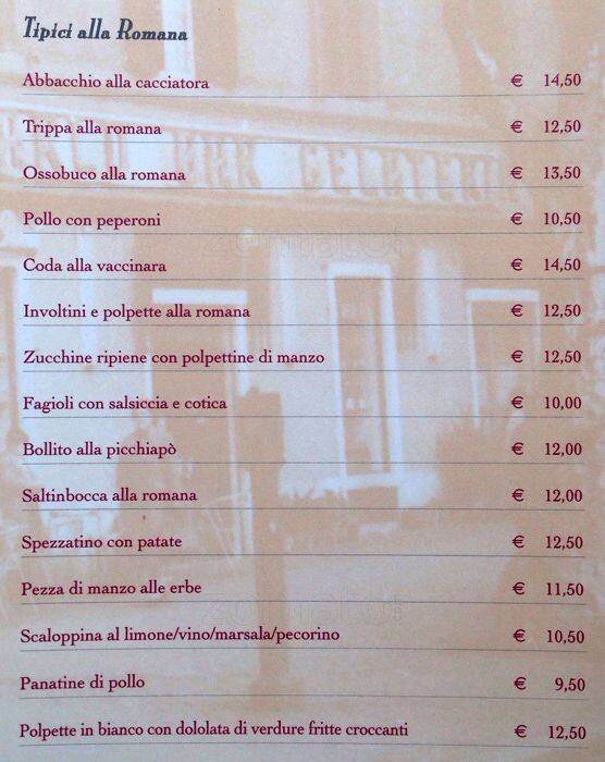 Pucci ristorante menu