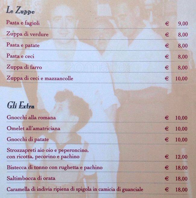 Pucci ristorante menu