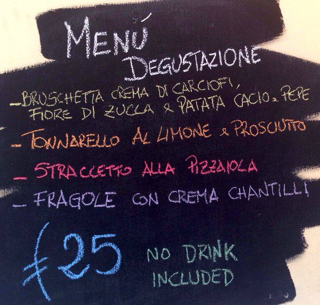 Pucci ristorante menu