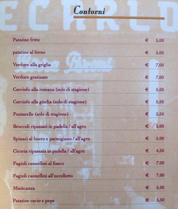 Pucci ristorante menu