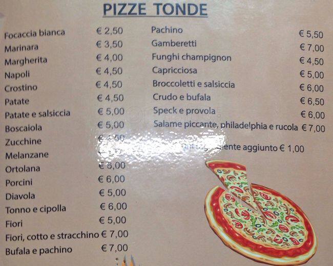 Menu de SpizzaMi