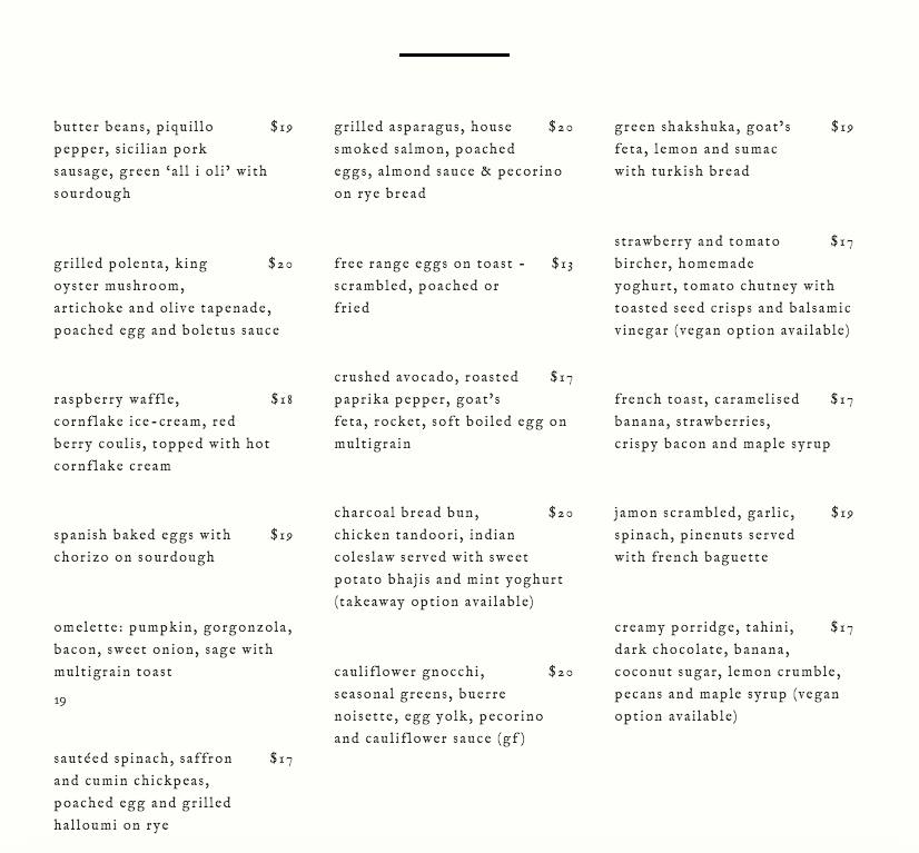 Mount Street Breakfast Bar Menu Urbanspoon/Zomato