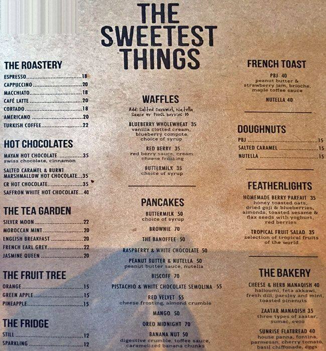 Cocoa Room Menu,Menú para Cocoa Room, Al Safa, Dubai Zomato