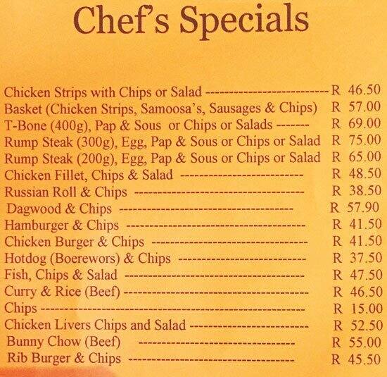 Chatterley's Tea Garden Menu Zomato SA