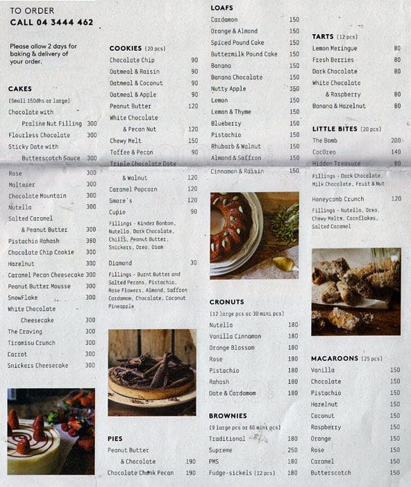 Home Bakery Menu, Menu for Home Bakery, Al Safa, Dubai Zomato