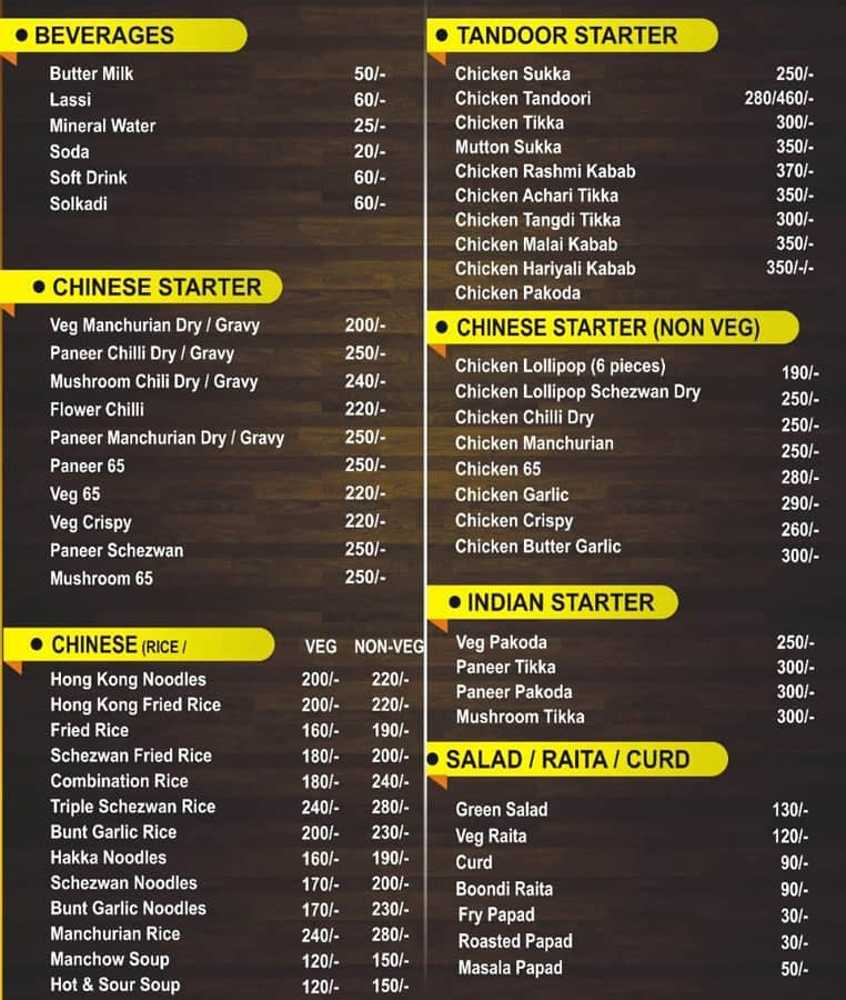 Menu of Kokan Katta Family Restaurant, Lonavala, Pune