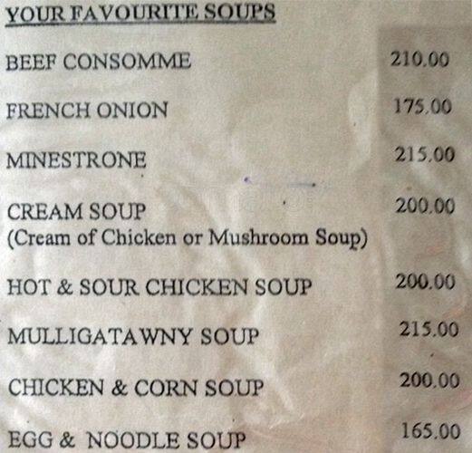 Lotus Restaurant menu