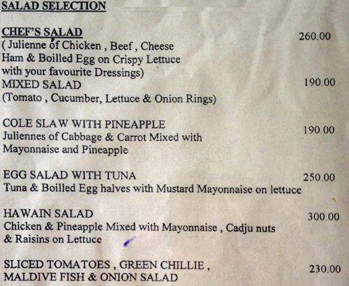 Lotus Restaurant menu