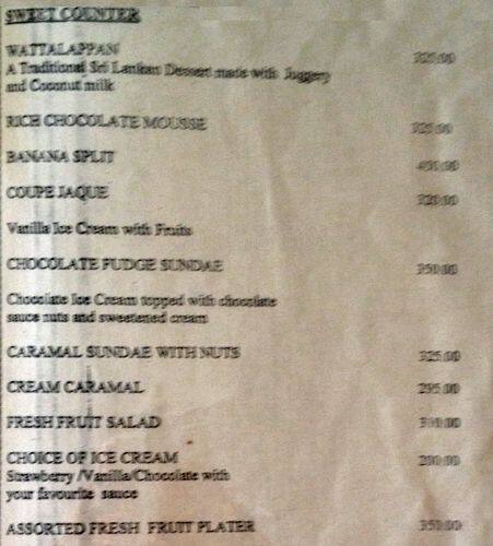 Lotus Restaurant menu