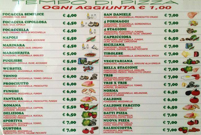 Menu di Al Tris 