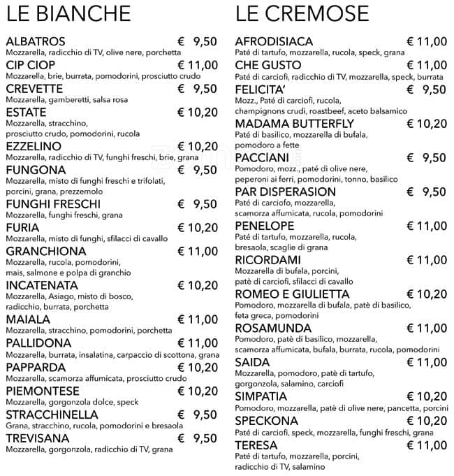 Menu di Birreria Spiller Milano 