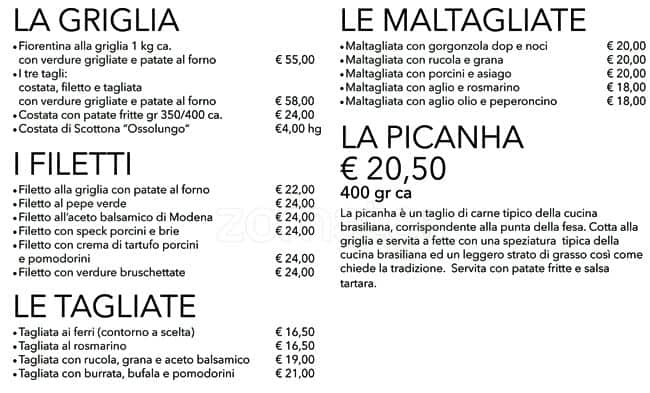 Menu di Birreria Spiller Milano 