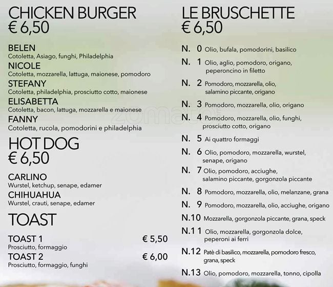 Menu di Birreria Spiller Milano 