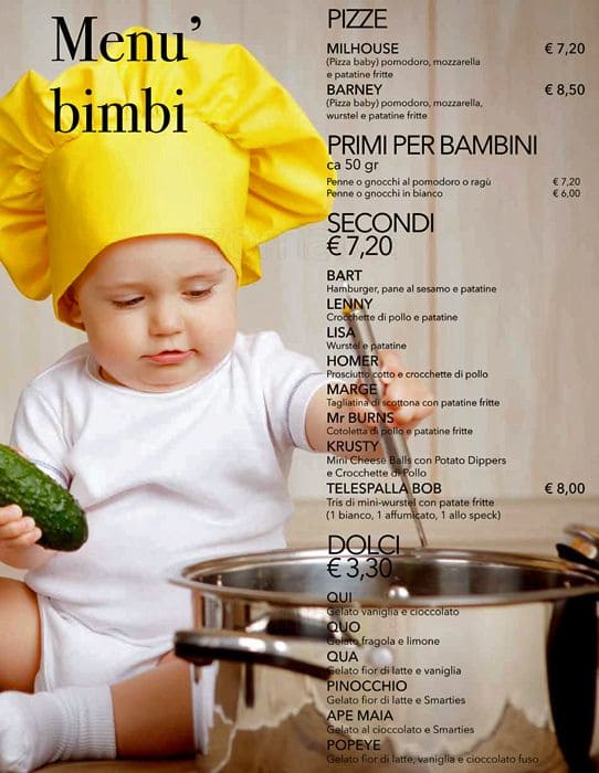 Menu di Birreria Spiller Milano 