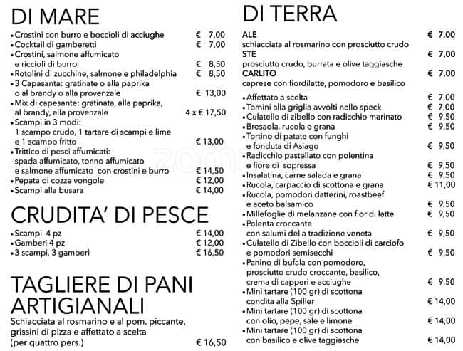 Menu di Birreria Spiller Milano 