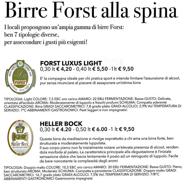 Menu di Birreria Spiller Milano 