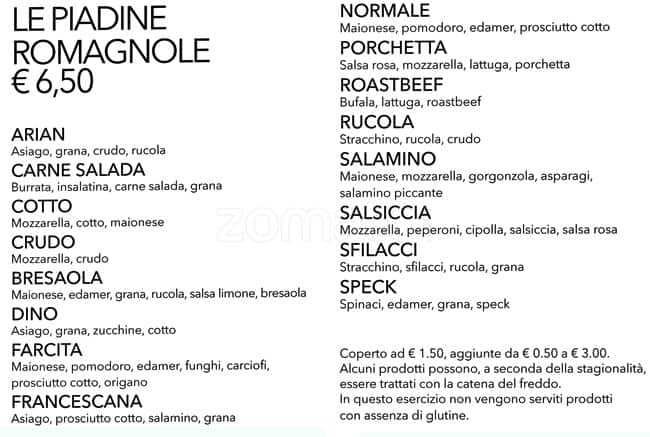 Menu di Birreria Spiller Milano 