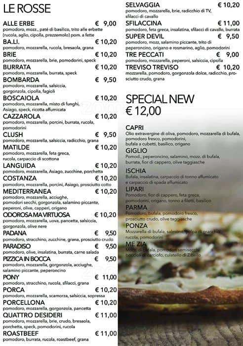 Menu di Birreria Spiller Milano 