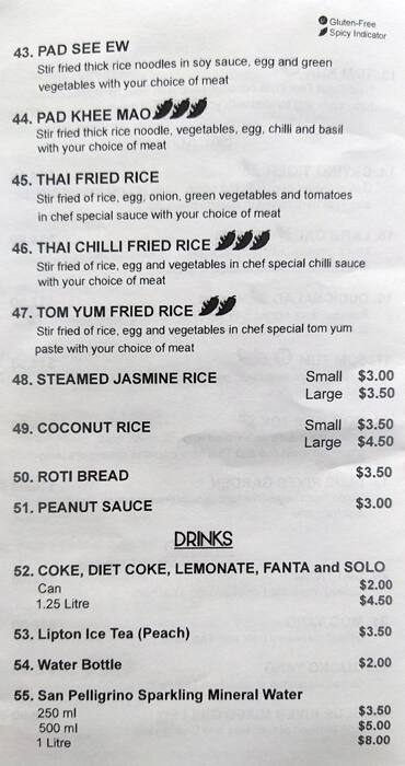 Blue River Thai Restaurant меню