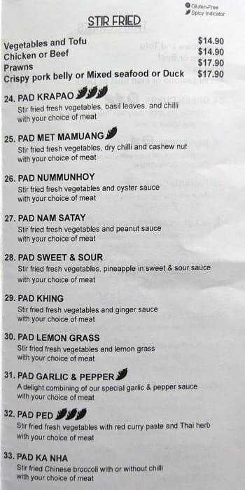 Blue River Thai Restaurant меню