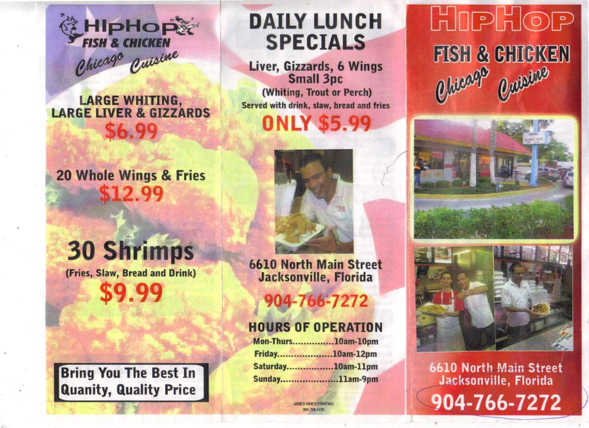 Hip Hop Fish And Chicken Menu Menu For Hip Hop Fish And Chicken Urban Core Jacksonville