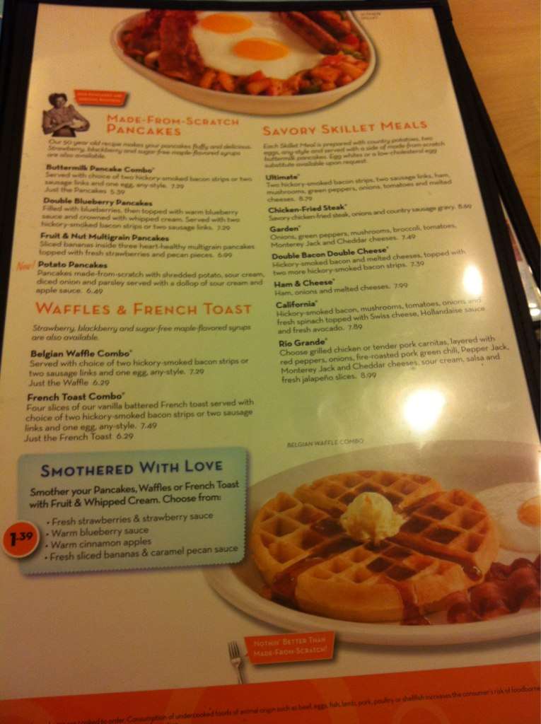 Village Inn menu