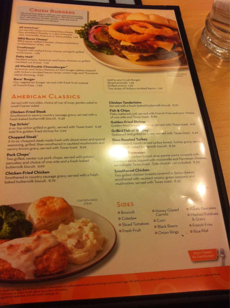 Village Inn menu