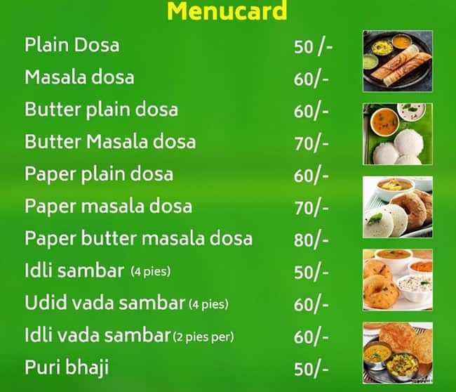 Menu of Dhosa Home, Dange Chowk, Pune