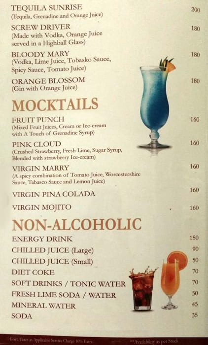 Tripti Restaurant menu