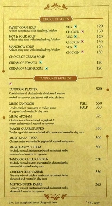 Tripti Restaurant menu