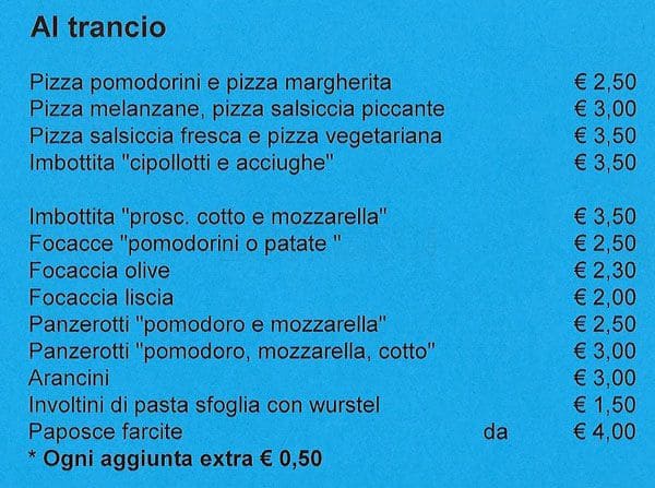 Menu di Pizza E Delizie 