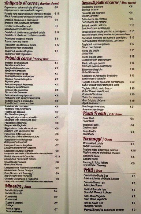 Menu di Sheva 