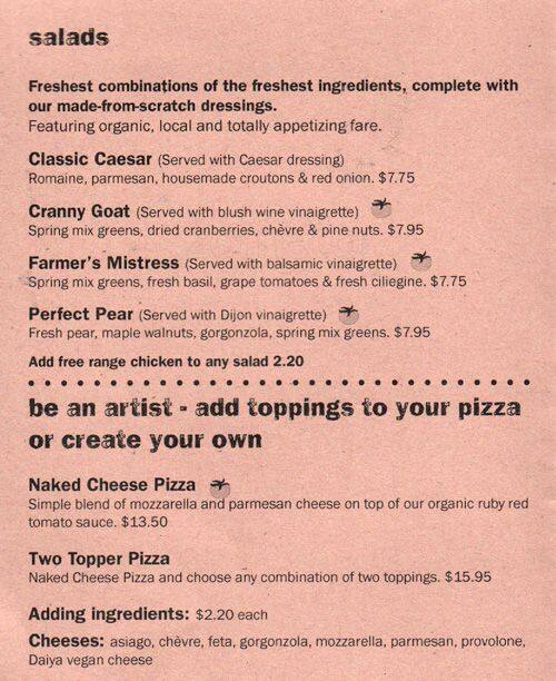 Zaw Artisan Pizza Menu, Menu for Zaw Artisan Pizza, Queen Anne Upper