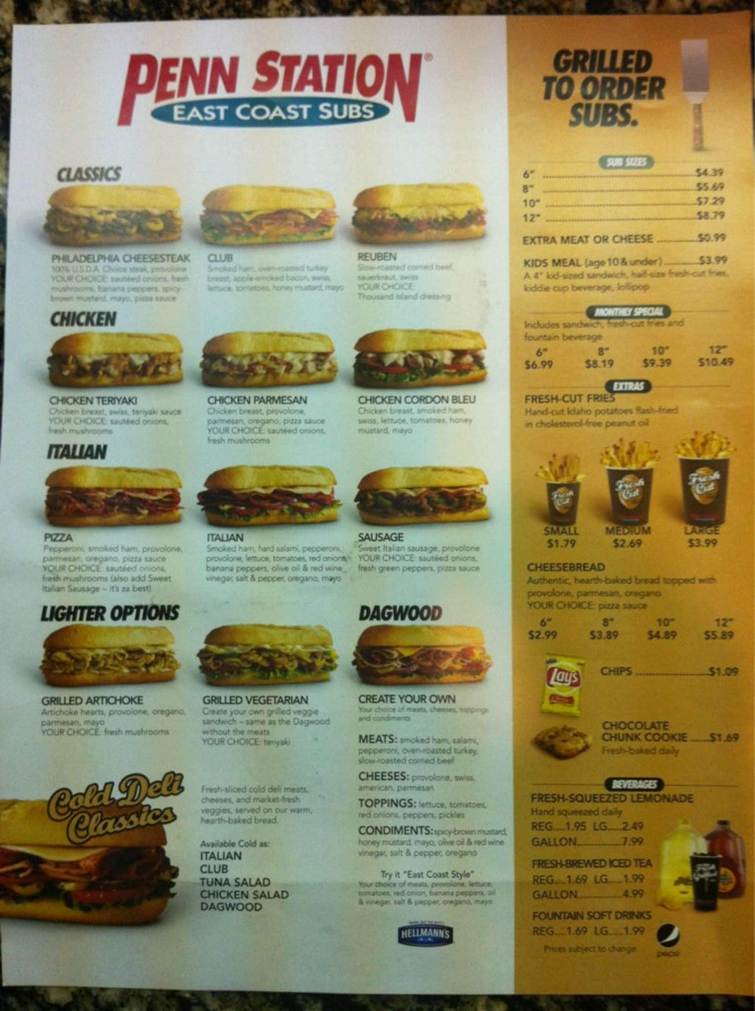 penn station menu indianapolis