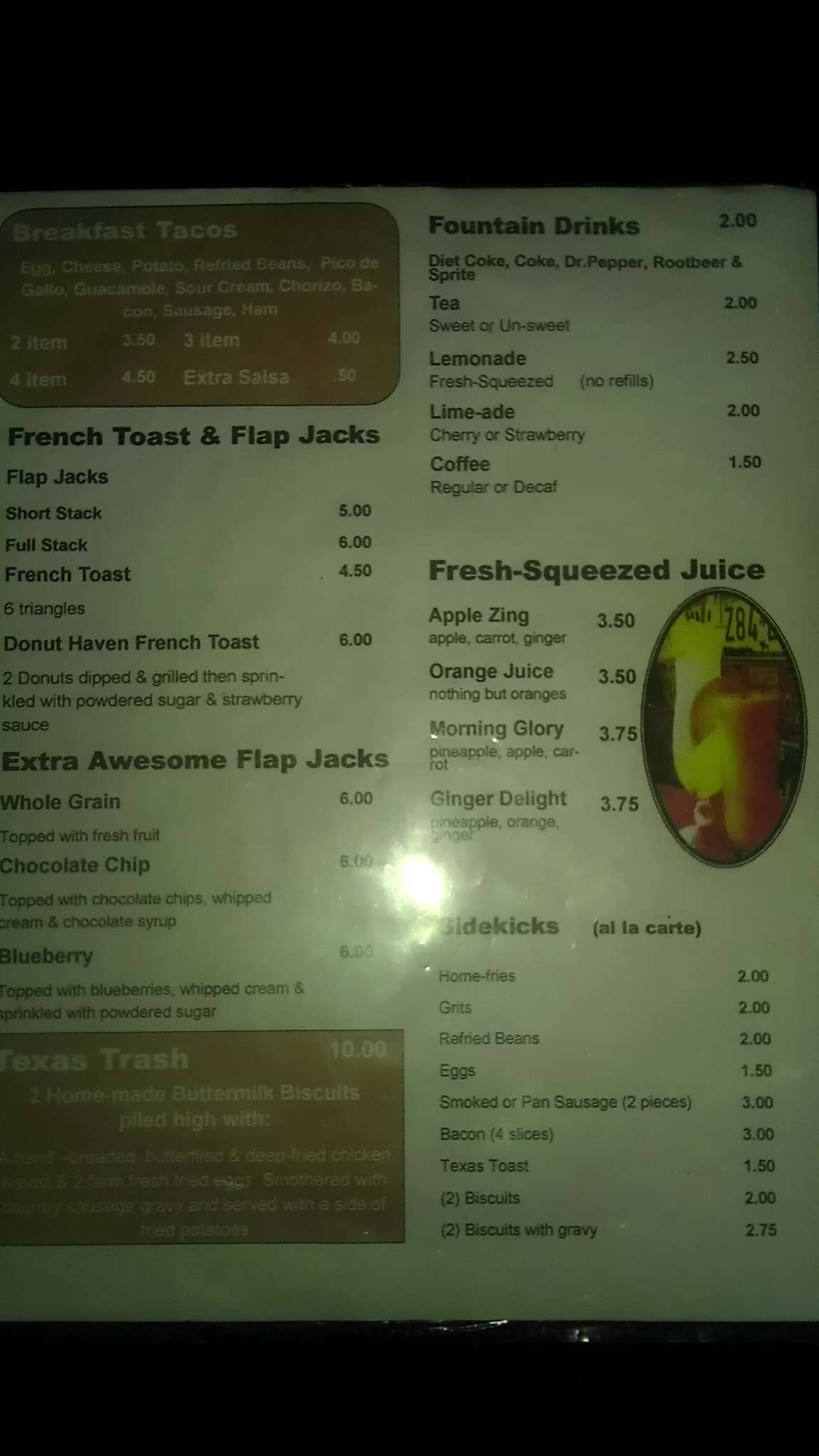 Menu at Asiel's pub & bar, Lake Jackson