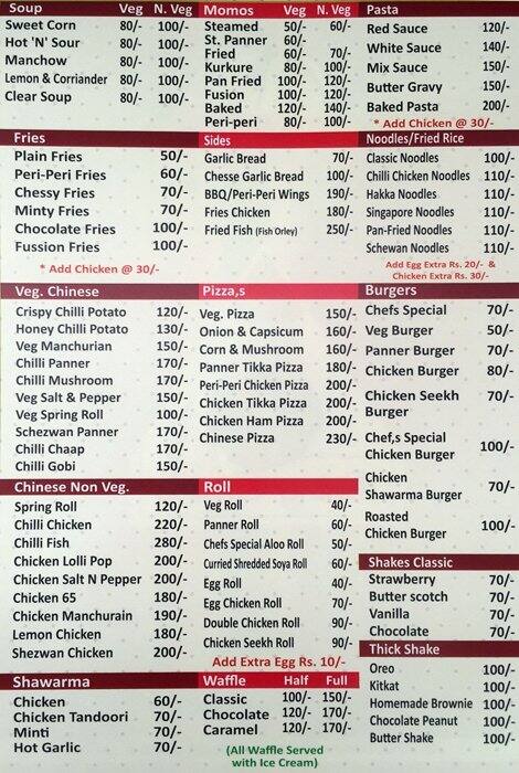 Mr Ching Chang Menu Menu For Mr Ching Chang Rajouri Garden New